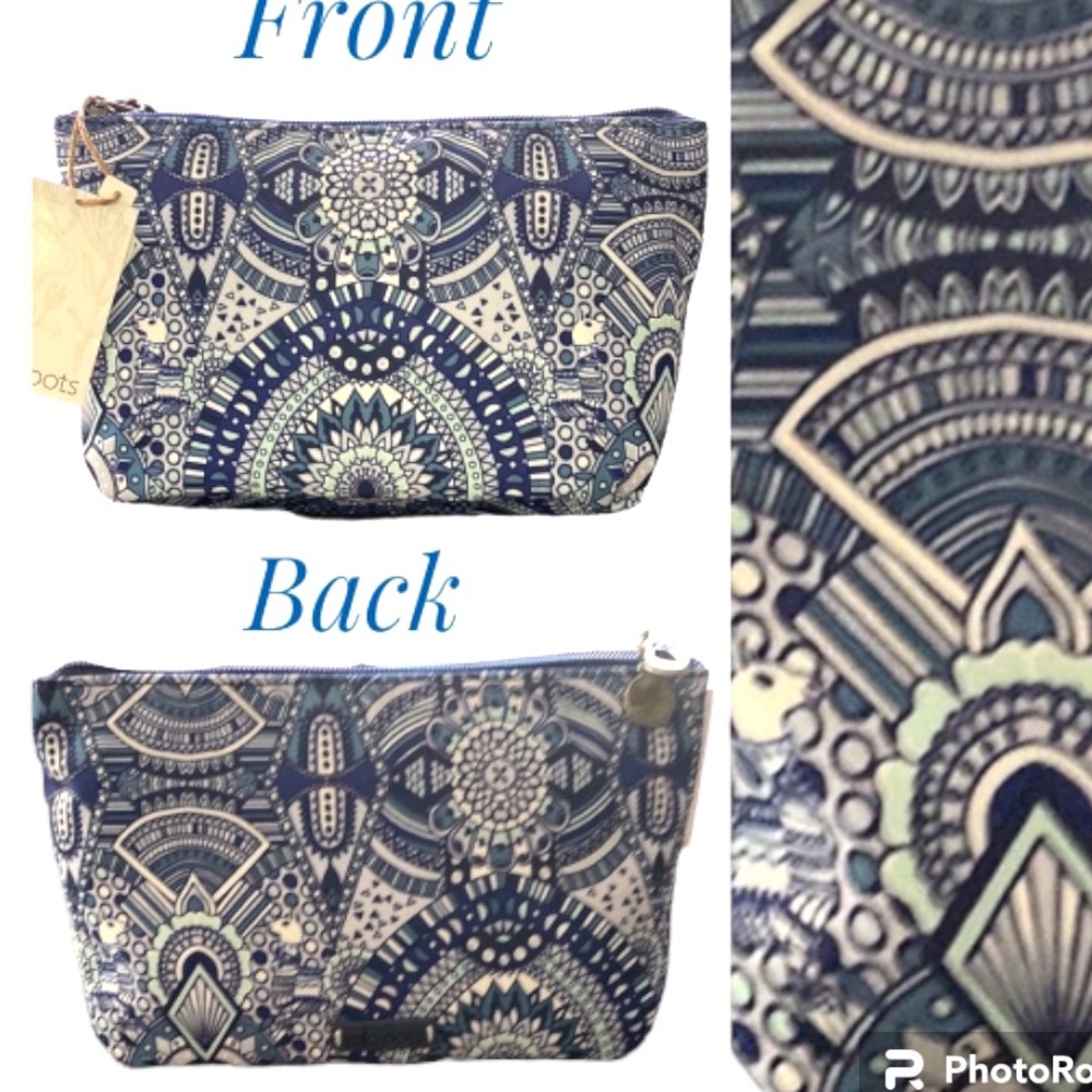 Sakroots Navy Wanderlust Essential Medium Cosmetic Bag Accessory Bag Mandala NWT - Picture 2 of 10